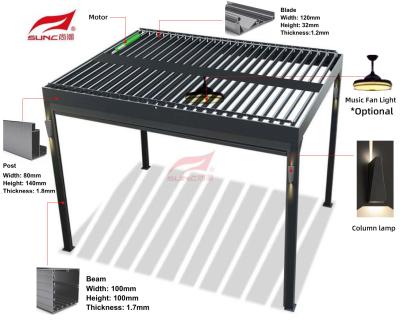 China Proteção exterior de Sun do caramanchão Louvered manual de alumínio branco de SUNC 6x3m impermeável à venda