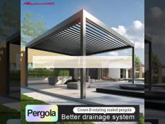 Customized Motorized Aluminum Pergola with Smart Home Integration and Wall-mounted Installation