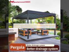 Waterproof Windproof Aluminium Pergola for Garden Design Aluminum Retractable Pergola