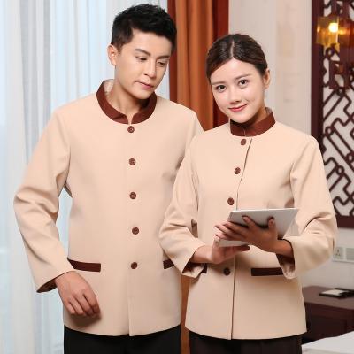 China Buttons Absorbent Hospital Sweat Cleaning Uniforms For Work Uniform Wear Women Staff Housekeeping Uniform Shorts Sleeves for sale