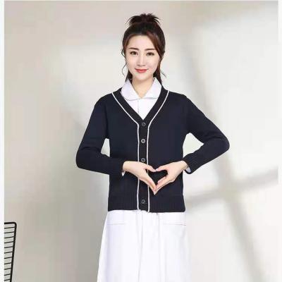 China Custom New Style OEM Hospital Staff Uniforms Doctor Nurse Cardigan Sweater for sale