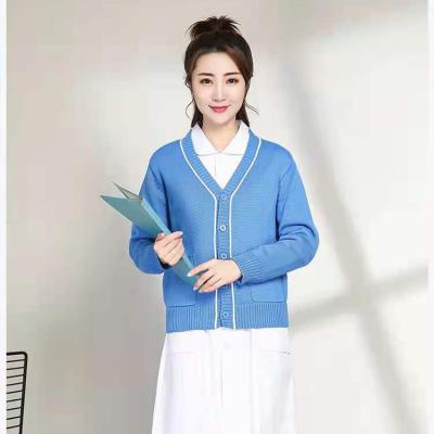 China New style good quality knitted nurse scrubs outwear sweater hospital uniform scrubs cardigan for sale