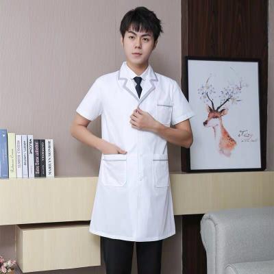 China Custom Logo Uniform Doctor Uniform Hospital Fashionable Medical Nursing White Coat For Women And Men for sale