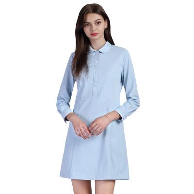 China New Designed Line Sweat Absorbent Solid Color Hospital Nurse Neat Sewing Uniforms Nurse Uniform for sale