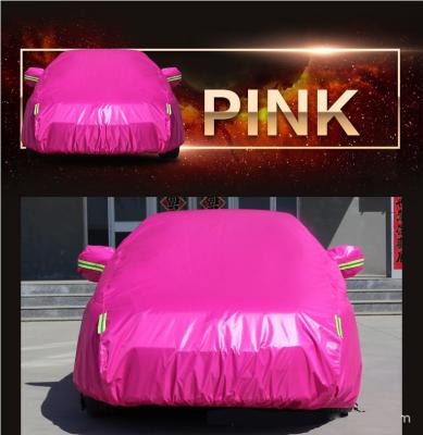 China Sports Colored Resistance Pink Orange Custom Car Accessories Low Price Waterproof Car Cover for sale