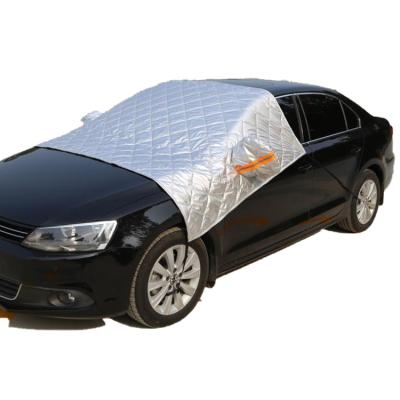 China Sports All Seasons Polyester Snowproof Car Protection Car Cover Foldable Waterproof Sunshade Half Polyester With Cotton for sale