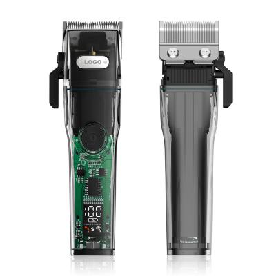 China Removable Hair Storage Cover Factory Customized Men Hair Trimmers And Clippers Fashion Clippers Transparent LCD Display Hair Trimmer USB Charging for sale