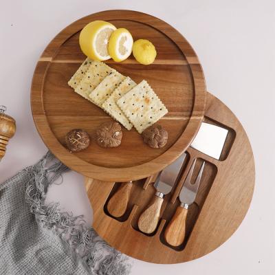 China Disposable Cheese Cutting Board Set Wooden For Kitchen Chopper With Knife Set Kitchen Wine Meat Cheese Tray for sale