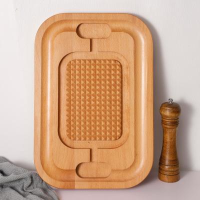 China Disposable Cutting Board Bamboo Cutting Plate Reversible Wooden Serving Tray for sale