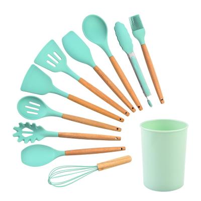 China Sustainable Silicone Cookware Set Nonstick Heat Resistant BPA Free Silicone Stainless Steel Handle Cooking Tools Whisk Kitchen Tools for sale