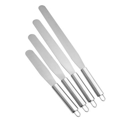 China Cake Metal Spatula Disposable Stainless Steel Tools Spatula Baking Straight Icing Spreader for sale