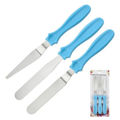 China Disposable Cake Icing Spatula Stainless Steel Cake Decorating Icing Spatulas With Plastic Handle for sale