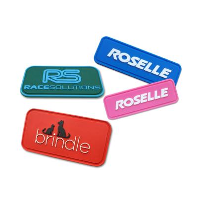 China Sustainable Custom Brand Label Logo Design Garment Tags Eco - Friendly Soft PVC for sale