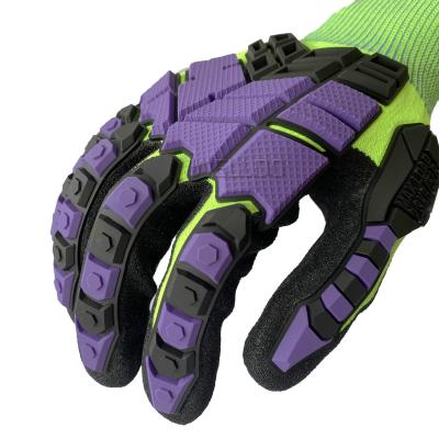 China Anti Impact Glove Coated Working Gloves Rubber Patch Hand Protection Gloves for sale