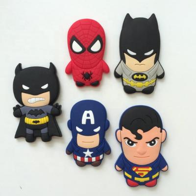 China Cartoon Superhero PVC Embossed Rubber Fridge Magnet for sale