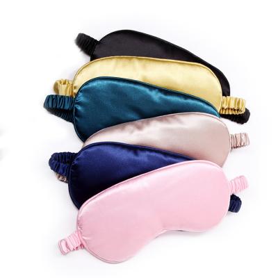 China Hot Selling Silk Eye Sleep Anti-Wrinkle Comfortable Travel Blindfold Colorful Silk Mask Silk Eye Mask With Pocket for sale