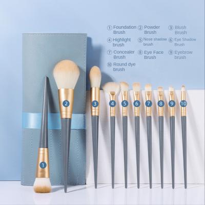 China Durable.skin-friendly own brand OEM ten-piece makeup brush set prepare makeup beginner ten-pack wholesale flexible and durable natural makeup brush for sale