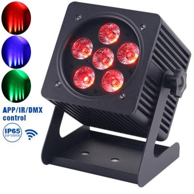 China IP65 Battery Operated Outdoor Stage Uplight DJ Event Wedding 6*18w Wireless Led 6in1 RGBW Led Uplight for sale