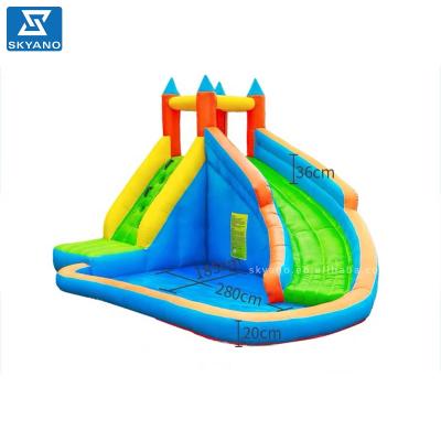 China Nylon + Oxford Cloth Water Slide Small Inflatable Castle With Pool For Kid for sale