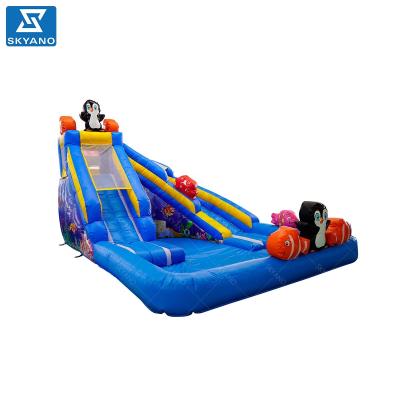 China 0.55mm PVC Tarpaulin Inflatable Water Slide Castle Ocean Pit Ball Pool for sale