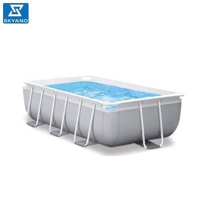 China Heavy Duty PVC And Polyester 3 Ply Side Walls SKYANO Family Metal Frame Swimming Pool for sale