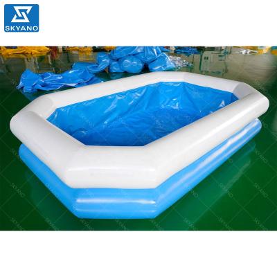 China high quality 0.9mm Plato pvc tarpaulin inflatable swimming pool with cover for sale