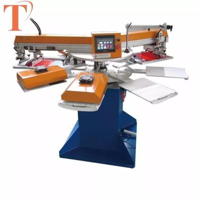 China Automatic T Shirt Cloth CE Certification T-shirt Fabric 2 Color Octopus Screen Printing Machine for sale