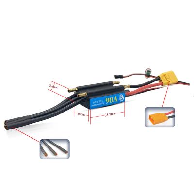 China Boat Dual Density 90A Waterproof Brushless Electronic ESC Speed ​​Controller with XT90 and 4.0mm Main Banana Connector for Ship RC Model Boat for sale