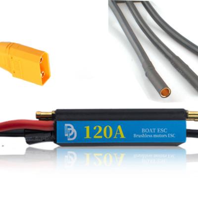 China Vehicles & Toys Dual Density 120A Waterproof Brushless Electronic Remote Control ESC Speed ​​Controller with XT90 and 4.0mm Banana Main Connector for Ship RC Model Boat for sale