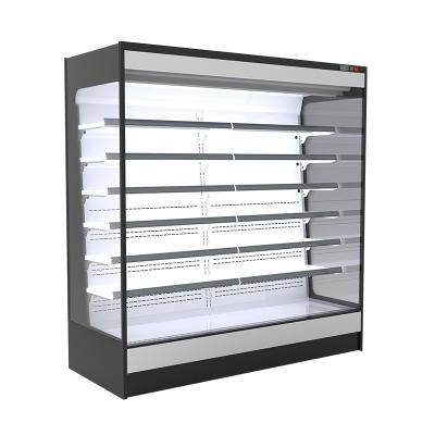 China Latest Dual Single-temperature Commercial Air Curtain Supermarket Refrigerator Display Cabinet for sale