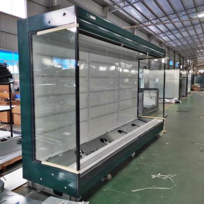 China Single-temperature open type display chiller compressor multideck remote display chiller for vegetable and drinks for sale