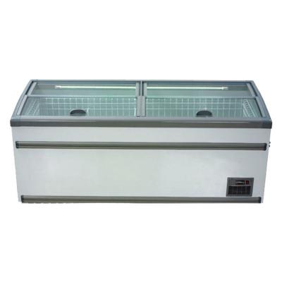 China Single-temperature Supermarket Commercial Top Open Display Jumbo Island Freezer Fridge for sale