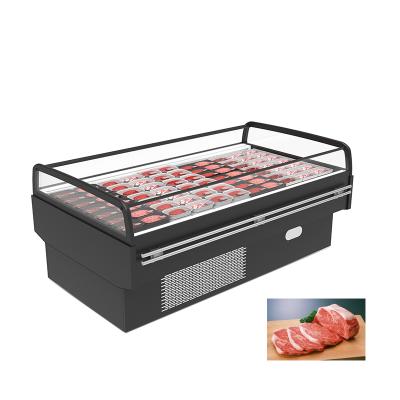 China Commercial Single-Temperature Meat Display Cabinets Deli Freezes Butcher Shop Door Service Counter Grocery Meat Display Case Glass Refri for sale