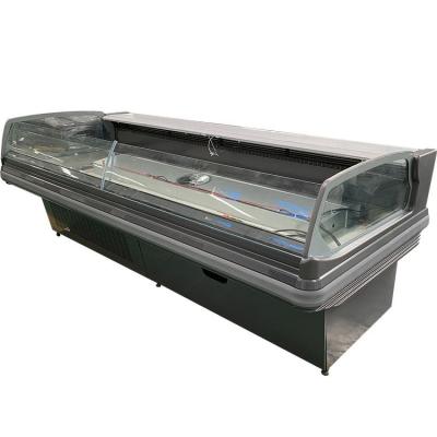 China Single-temperature meat counter refrigerator chicken display cabinet top open cooler refrigerator for sale