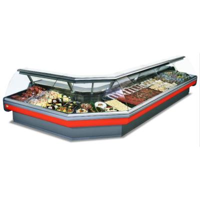 China Single-temperature Fresh Refrigerated Showcase Cooler Supermarket Counter Fridge Meat Display for sale