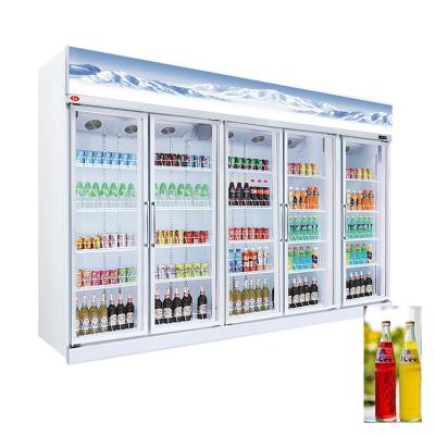 China Commercial Upright Beverage Upright Showcase Cooler Refrigerator Single-Temperature Glass Door Display Refrigerat for sale