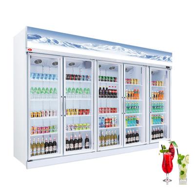 China High Quality Single-Temperature Glass Refrigerator 3 Doors Upright Beverage Display Cooler Supermarket Commercial for sale