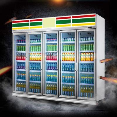 China Single-temperature Supermarket Beverage Showcase Cabinet 2 Door Display Fridge Redbull Glass Fridge for sale