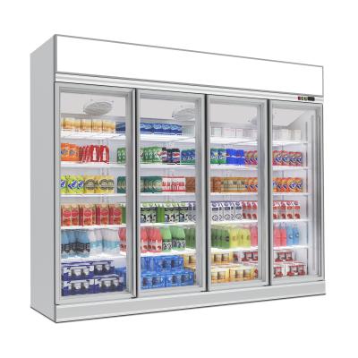 China China Suppliers Double-temperature Cooling Glass Display Cooler / Beverage Cooler Drink Fridge / Fan Door for sale