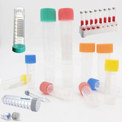 China 1ml 5ml 10ml 100ml Small Stocked Plastic Test Tube With Screw Cap Plastic for sale