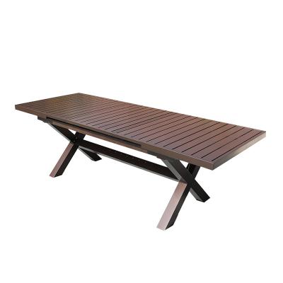 China The modern outdoor dining table villa courtyard cast aluminum bronze telescopic table for sale