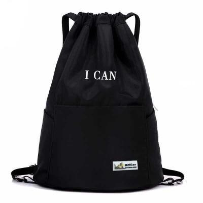 China Waterproof Nylon Strap Tote School Sport Daily Drawstring Gym Bag Strap Bag Backpack for sale