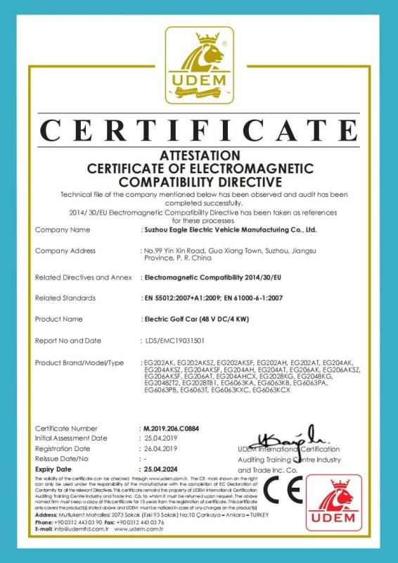 CE - Suzhou Eagle Electric Vehicle Manufacturing Co., Ltd.
