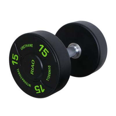 China Cross Fit RIAO Weightlifting Dumbbell Weightlifting Fitness Gym PU Training Dumbbell for sale