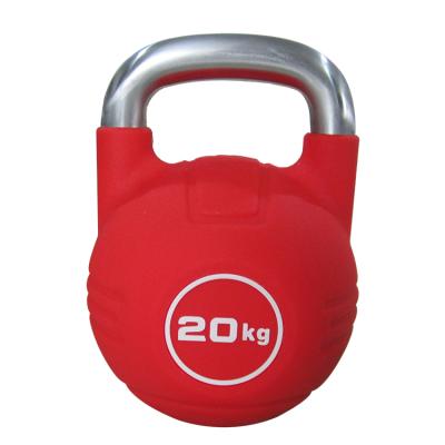 China Durable Pro Grade Weightlifting Color Steel Handle 20kg Competition Kettlebell for sale