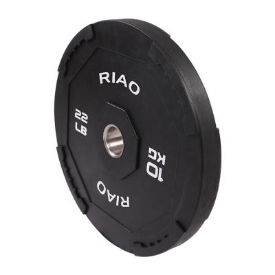 China Black Rubber Gym Bumper Plate Fitness Weight Lifting Exercise RIAO Weight Bumper Plate for sale