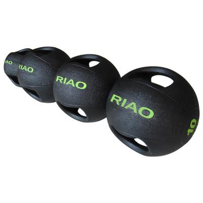 China Double Arm Medicine Ball Gymnasium Grip Training Solid Rubber Medicine Ball for sale