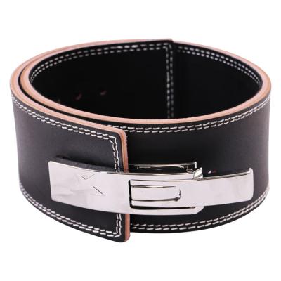 China Weightlifting Exercise Fitness Customized Adjustable Heavy Gym Weightlifting Leather Belt for sale