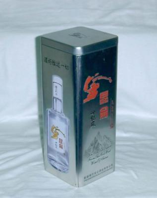 China Recycled Chinese Wine Tin Box of materials factory sales; Square wine tin box for sale