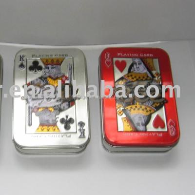 China Recycled Materials Tin Gift Card Box , Playing Cards Tin Box for sale